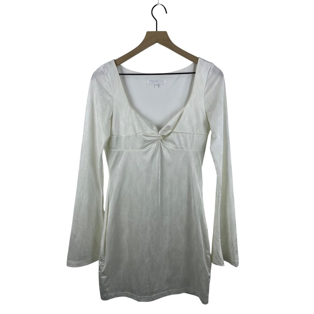 Revolve More to Come Women's Medium Bell Sleeve Bodycon Sweetheart Mini Dress